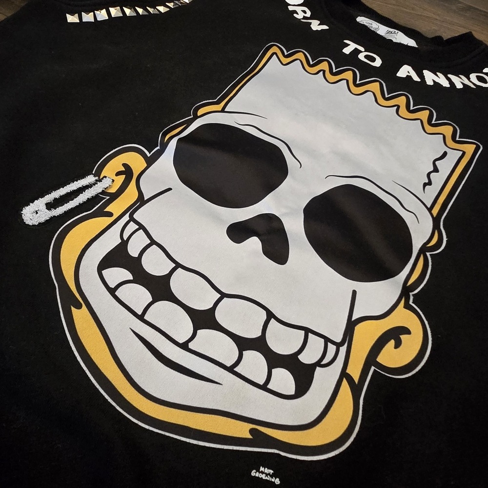 he Simpsons Freeze Max Polished Punk Bart Sweatshirt L Black Pullover - Picture 5 of 13